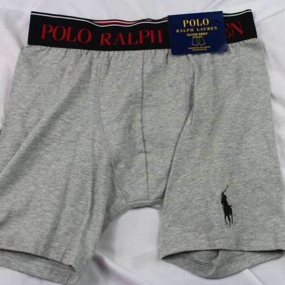 NWT Polo Ralph Lauren Polo Player Stretch Jersey Pouch Boxer Brief Gray Size S - Picture 1 of 5